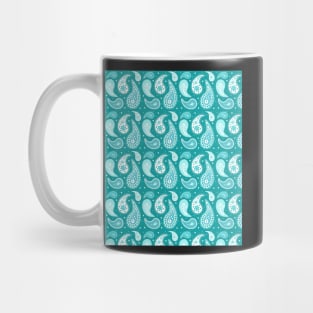 Teal paisley pattern Mug